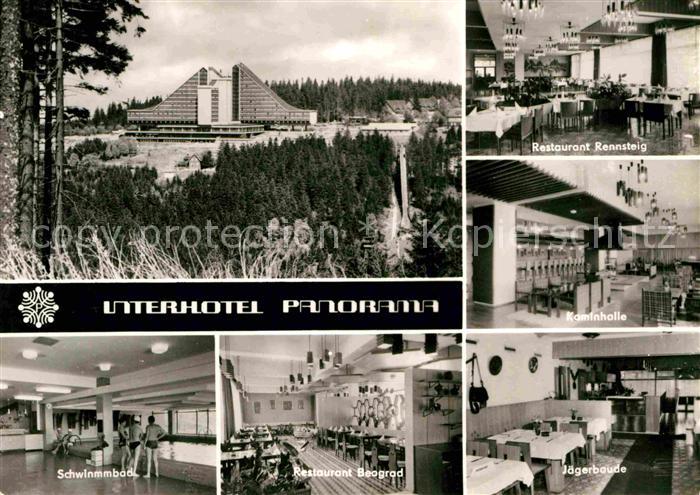 Oberhof Thueringen Interhotel Schwimmbad Jaegerbaude Kaminhalle