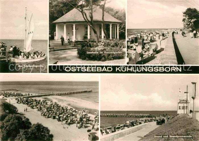 Kuehlungsborn Ostseebad Bootsanleger Strand Promenade Lesehalle