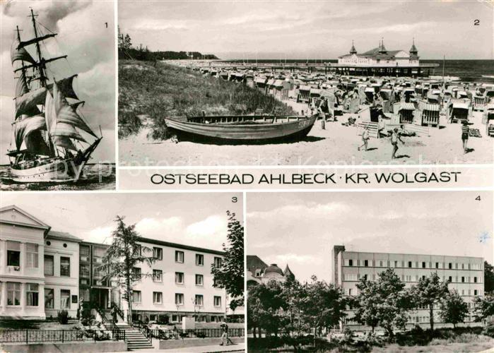 Ahlbeck Ostseebad Segelschulschiff Wilhelm Pieck Seebruecke Erholungsheim Ferien