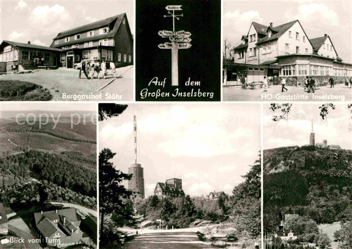 Grosser Inselsberg Berggasthof Stoehr Blick vom Turm Gaststaette Inselsberg