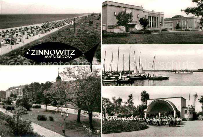 Zinnowitz Ostseebad Promenade der Voelkerfreundschaft Musikpavillon Achterwasser