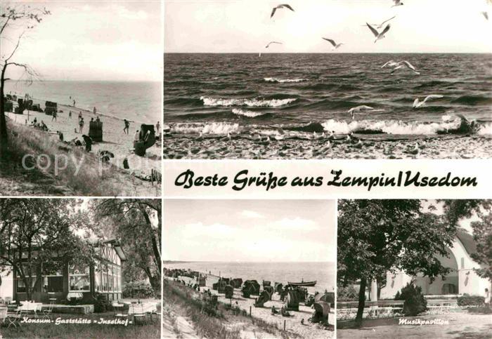 Zempin Brandung Strand Gaststaette Inselhof Musikpavillon