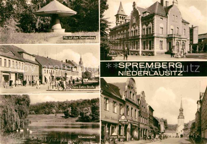 Spremberg Niederlausitz Pilz Georgenberg Schwanenteich Postamt Lange Strasse