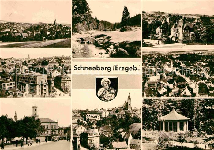 Schneeberg Erzgebirge Gesamtansicht Kirche Panorama Pavillon