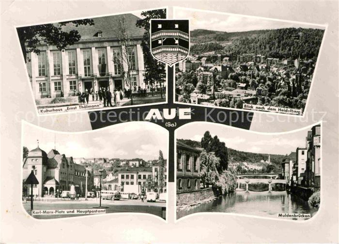 Aue Sachsen Blick nach dem Heidelberg Kurhaus Ernst Thaelmann Karl Marx Platz