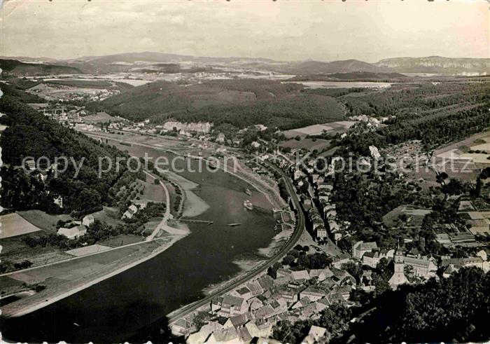 Koenigstein Saechsische Schweiz Fliegeraufnahme