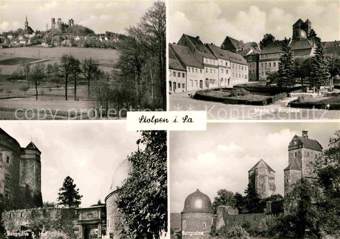 Stolpen Markt Burgruine Teilansicht