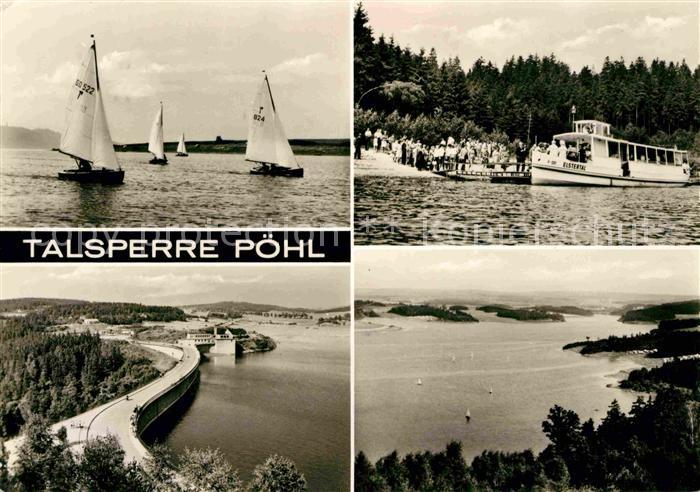 Poehl Vogtland Fliegeraufnahme Talsperre Personenschiff Elstertal