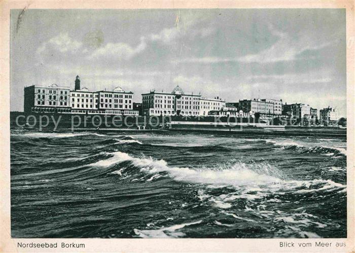 BORKUM Nordseebad Niedersachsen Blick vom Meer aus