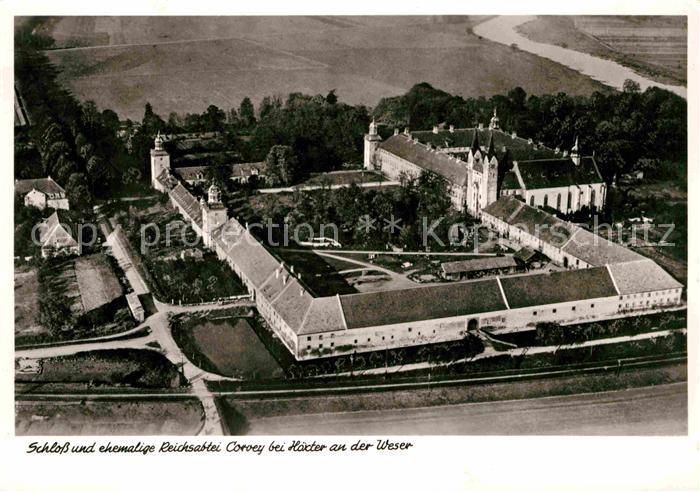 Hoexter Weser Fliegeraufnahme Schloss Ehemalige Reichsabtei