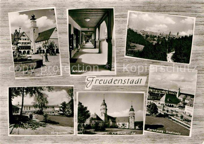 FREUDENSTADT BW Rathausecke Kurgarten Evangelische Stadtkirche Marktplatz