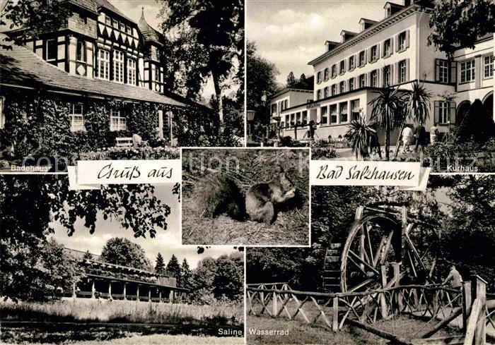 Bad Salzhausen Badehaus Kurhaus Wasserrad Saline