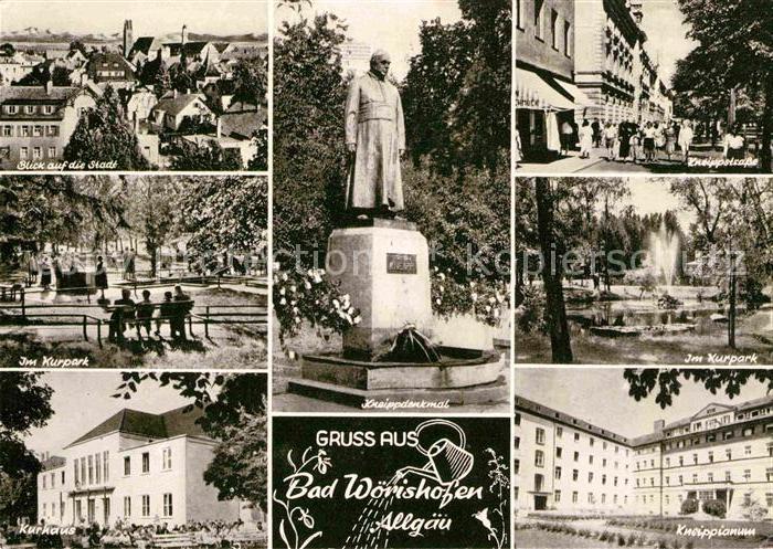 Bad Woerishofen Kurpark Kurhaus Kneippstrasse Kneippianium Kneipp Denkmal