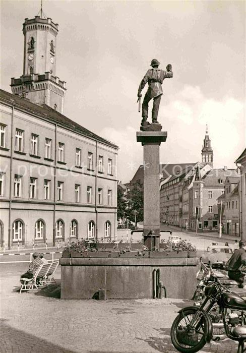 Schneeberg Erzgebirge Bergmannsbrunnen Rathaus