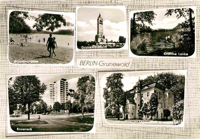Grunewald Berlin See Roseneck Jagdschloss Krumme Lanke Grunewaldturm