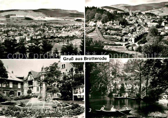 Brotterode Panorama Blick zum Inselsberg Platz der Jugend Waldschloesschen Gonde