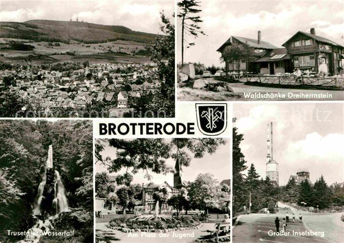 Brotterode Panorama Waldschaenke Dreiherrnstein Trusetaler Wasserfall Platz der