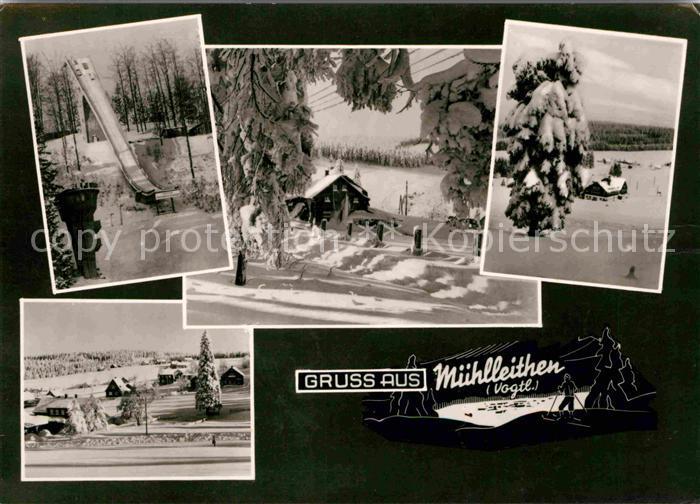 Muehlleiten Vogtland Skisprungschanze Winterpanorama