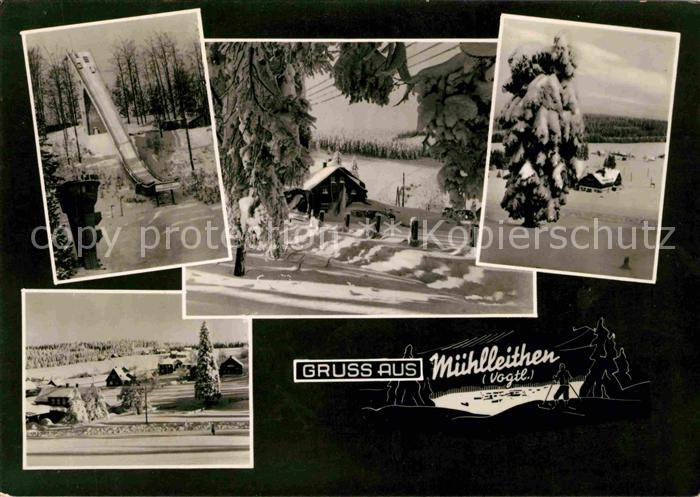 Muehlleiten Vogtland Skisprungschanze Winterpanorama