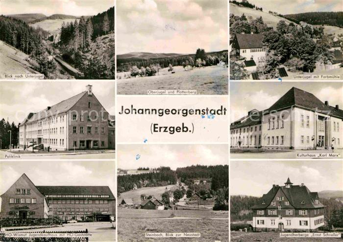 Johanngeorgenstadt Unterjugel Farbmuehle Oberjugel Poliklinik Kulturhaus Karl Ma