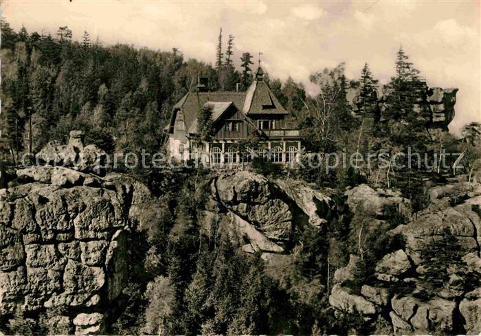 Oybin Sachsen Toepferbaude Bruetende Henne Felsen Zittauer Gebirge