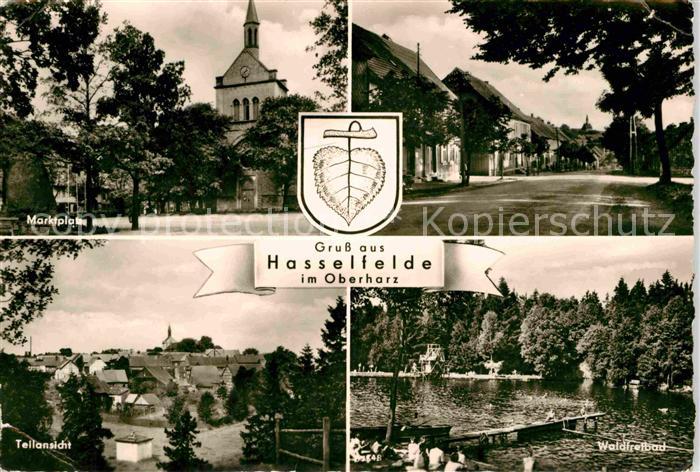 Hasselfelde Marktplatz Hauptstrasse Teilansicht Waldfreibad