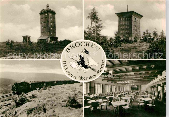 Brocken Harz Berggasthaus Wetterwarte Aussichtsturm Hexe Eisenbahn Dampflokomoti
