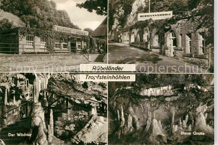 Ruebeland Harz Ruebelaender Tropfsteinhoehlen Hermannshoehle Blaue Grotte Der Wa