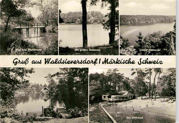 Waldsieversdorf Steg Papillensee Grosser Daebersee Karpfenteich Badestrand Volks