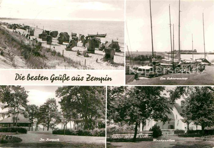 Zempin Strand Segelboote Achterwasser Musikpavillon Kurpark
