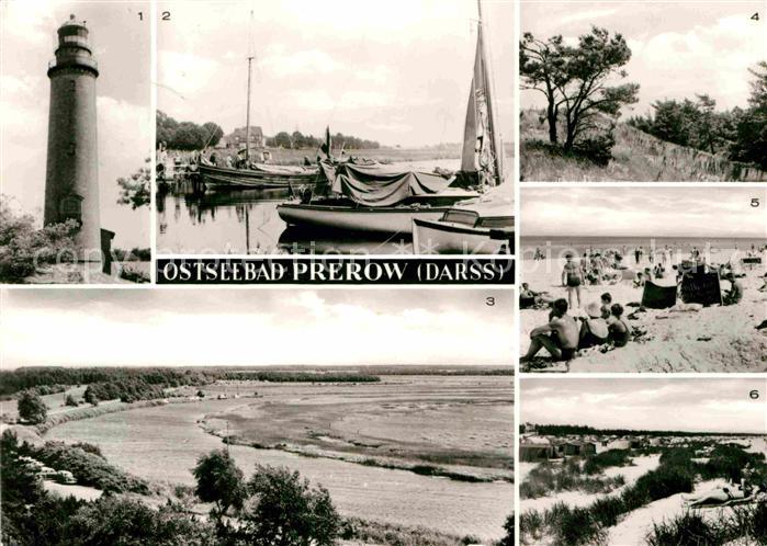 Prerow Ostseebad Leuchtturm Hafen Hohe Duene Prerowstrom Duenen Strand Zeltplatz