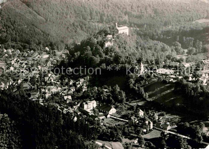 Schwarzburg Thueringer Wald Blick zum Trippstein