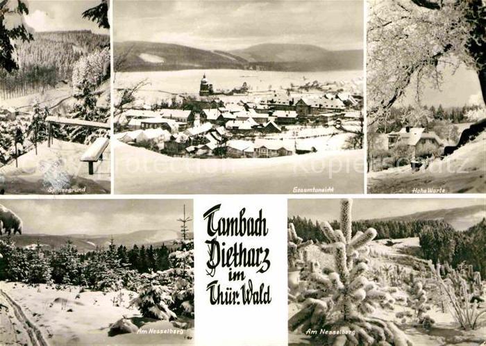 Tambach-Dietharz Winterpanorama Spitzergrund Hohe Warte Nesselberg