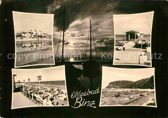 Binz Ruegen Hotels am Strand Musikpavillon Kueste Abendsonne Hafen