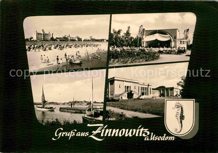 Zinnowitz Ostseebad Strand Musikpavillon Hafen Kurheim Wappen