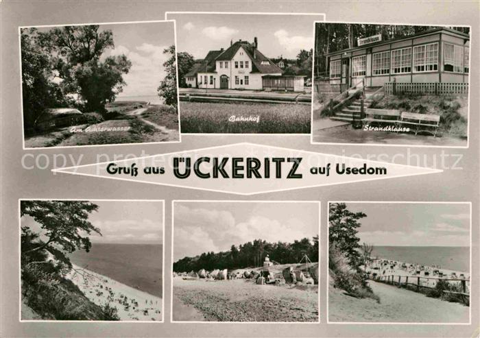 ueckeritz Usedom Achterwasser Bahnhof Strandklause Strand