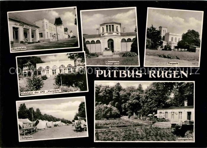Putbus Ruegen Marktplatz Orangerie Tierpark Klubhaus der LPG Vorwaerts Zeltplatz