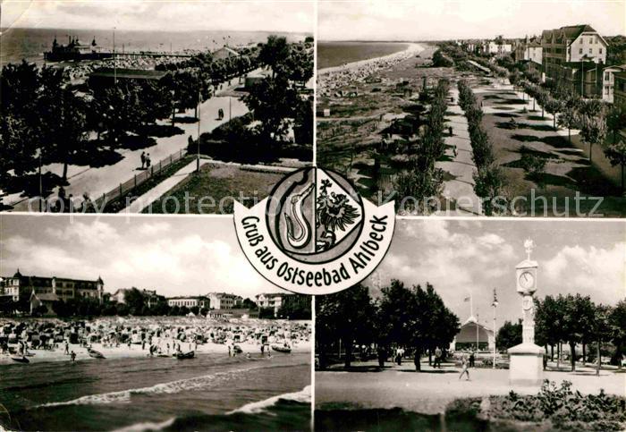 Ahlbeck Ostseebad Strand Promenade Seebruecke Standuhr Kurpark Konzertpavillon