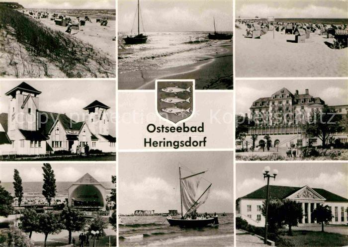 Heringsdorf Ostseebad Usedom Strand Hotels Ferienheime Fischerboot Konzertpavill