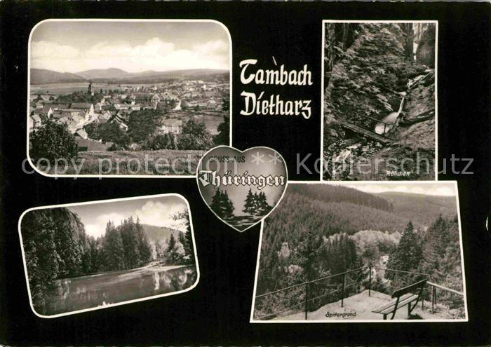 Tambach-Dietharz Panorama Roellchen Wasserfall Spittergrund See