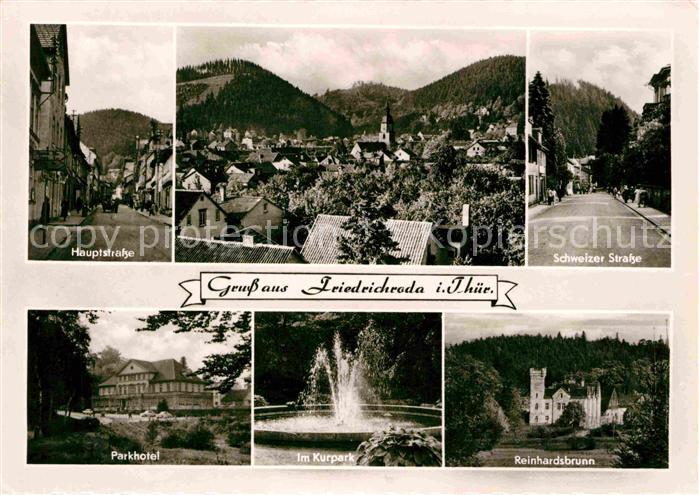 Friedrichroda Hauptstrasse Parkhotel Kurpark Fontaene Reinhardsbrunn Schweizer S