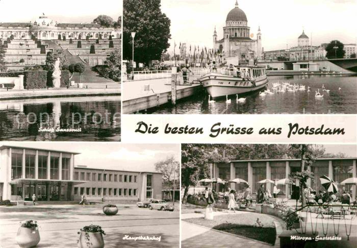 Potsdam Schloss Sanssouci Hauptbahnhof Mitropa Gaststaette Ausflugsdampfer