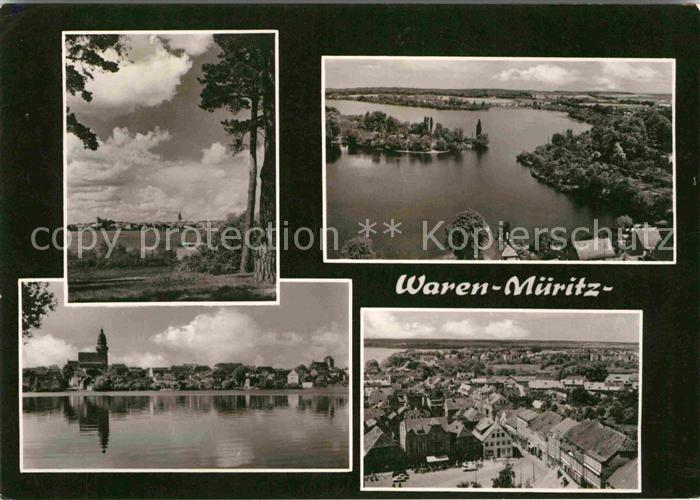 Waren Mueritz Teilansichten Mecklenburgische Seenplatte Fliegeraufnahme