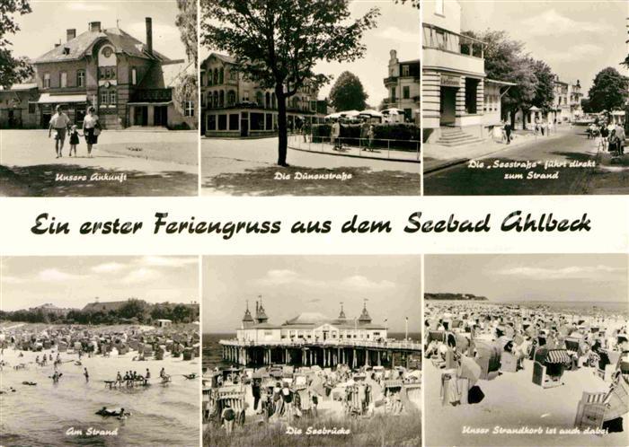 Ahlbeck Ostseebad Duenenstrasse Seestrasse zum Strand Seebruecke Gaststaette
