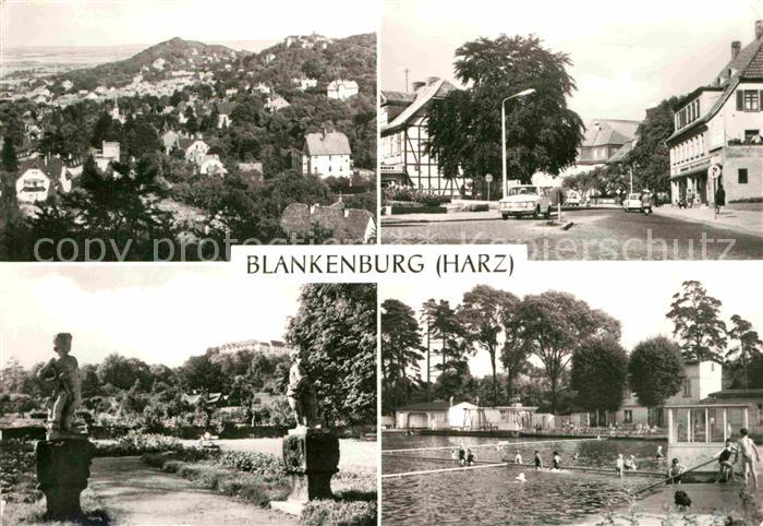 Blankenburg Harz Panorama Mauerstrasse Barockgarten im ehem Lustschloss Staedt F