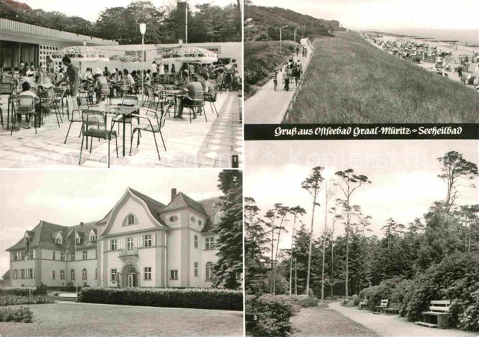 Graal-Mueritz Ostseebad Cafe Eis Terrasse Sanatorium Richard Assmann Rhododentro
