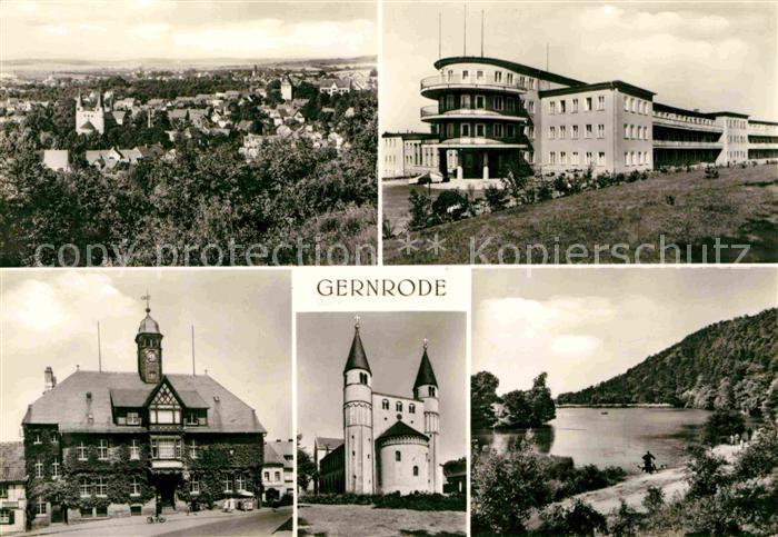 Gernrode Harz Panorama FDGB Erholungsheim Fritz Heckert Rathaus Stiftskirche Ost