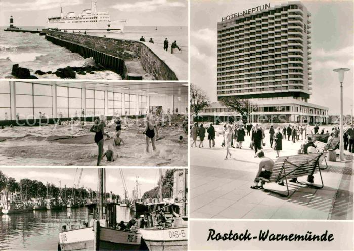 Rostock-Warnemuende Faehrschiff Meeresbrandung Hotel Neptun Alter Strom
