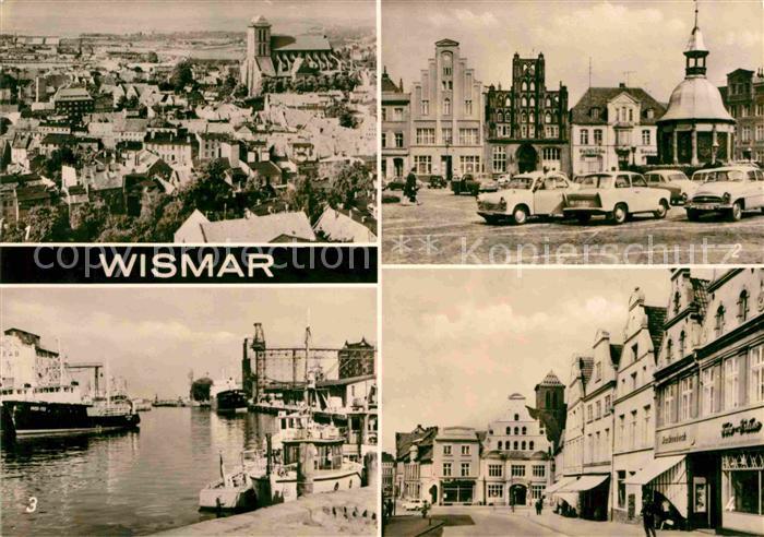 Wismar Mecklenburg Panorama Alter Schwede und Reuterhaus am Markt Hafen Kraemers