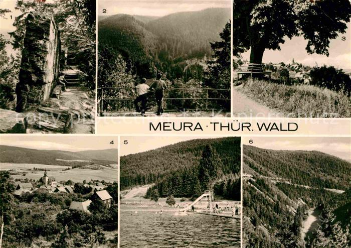 Meura Meurasteine Blick ins Suhlbachtal Panorama Waldbad Wittgendorf Augrund Sch